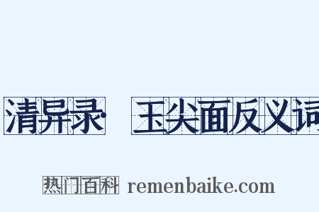 清异录·玉尖面反义词是什么意思的图片